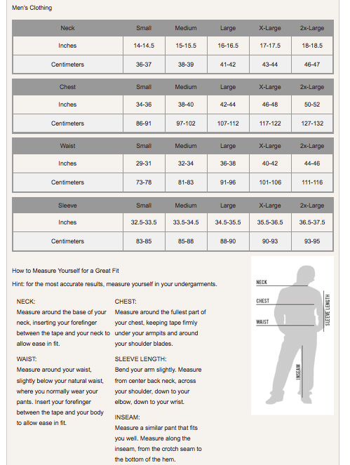 Station Alice verbergen TIMBERLAND - Men's Clothing Sizing Chart