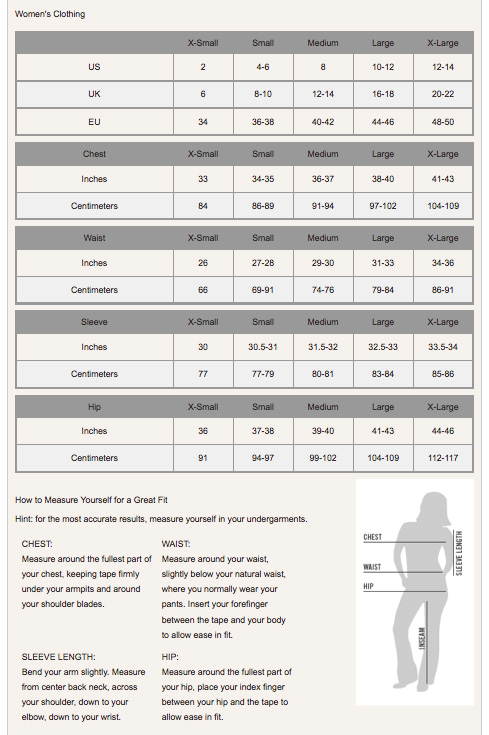 Gangster bord interval TIMBERLAND - Women's Clothing Sizing Chart