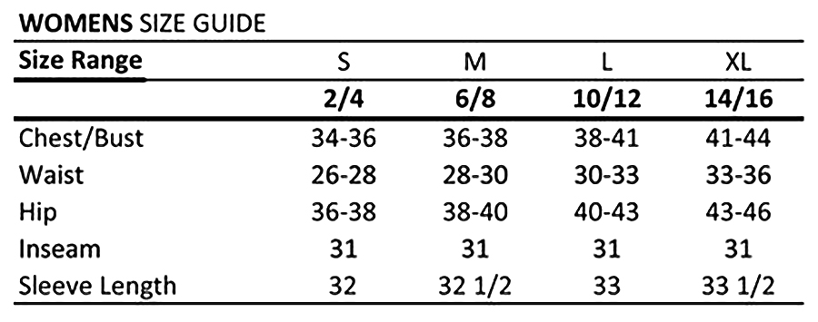 FREE COUNTRY Free Country Women s Sizing Guide