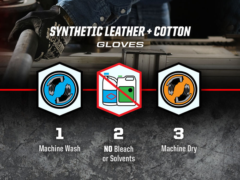 Mechanix Wear® Synthetic Leather and Cotton Washing Instructions
